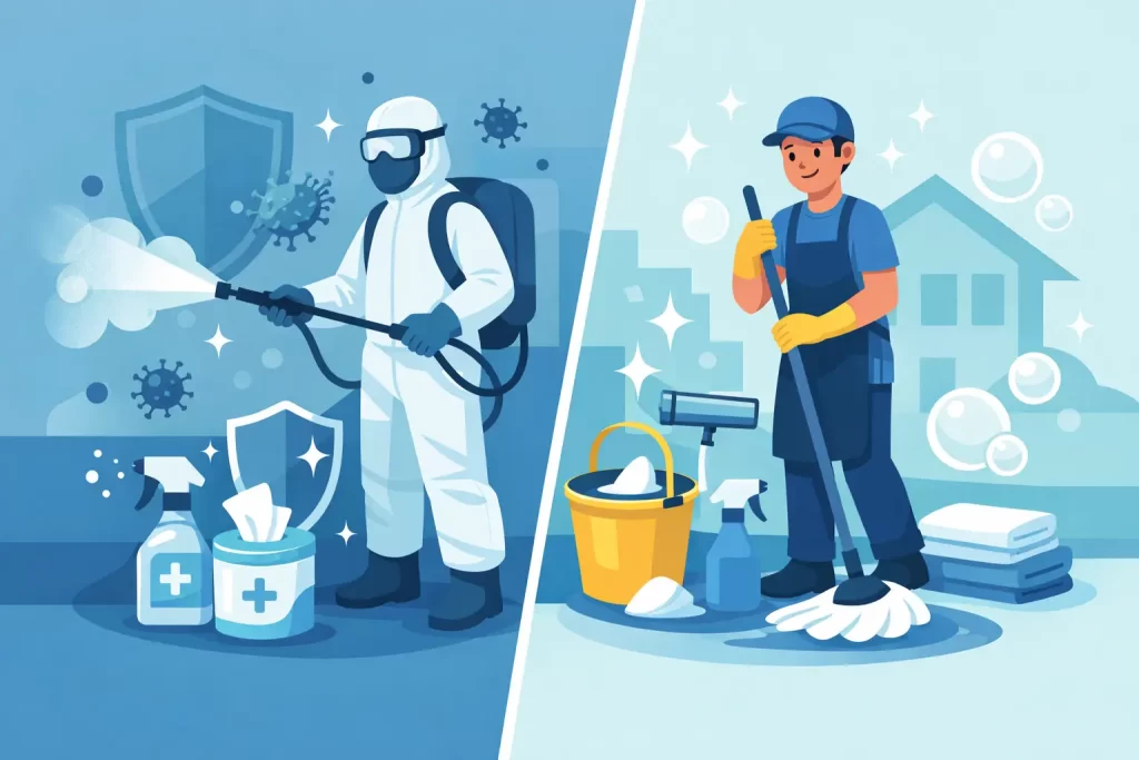 Disinfecting vs Standard Cleaning Services